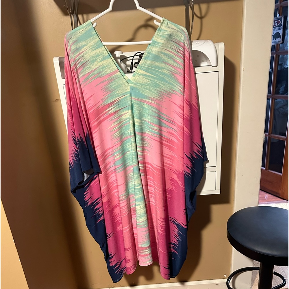 Attitudes by Renee Regular Como Jersey Printed Caftan sz M/L NWOT - Picture 3 of 5